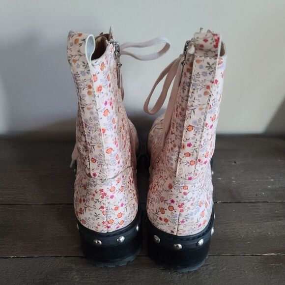 Schutz Andrea Floral & Studs Lace Up combat boots Size 10 - Picture 6 of 9